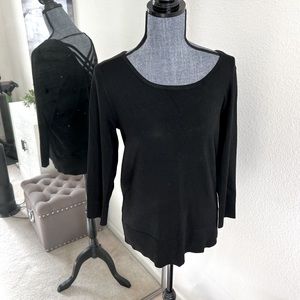 NWT Cable and Gauge Black Sweater with Criss Crossing in back